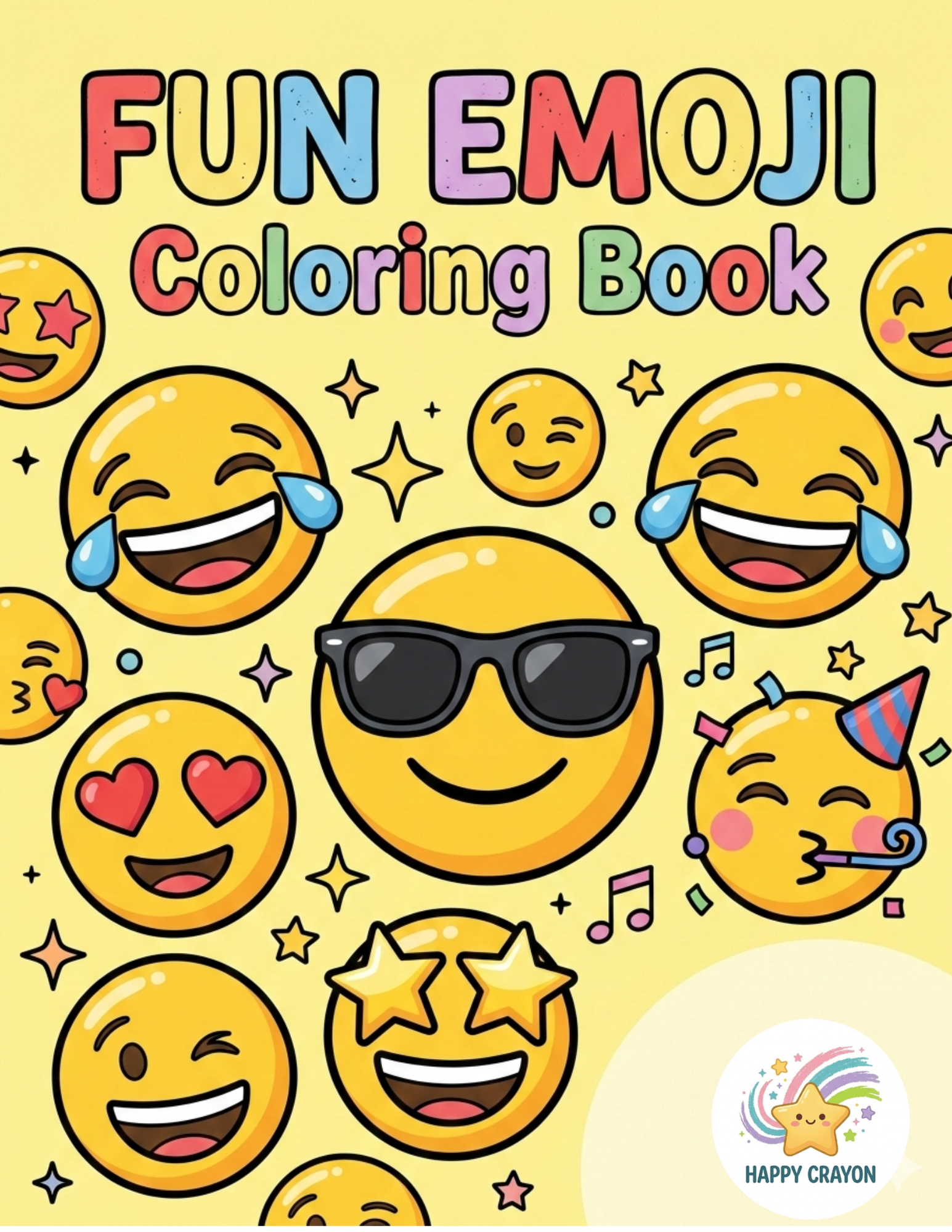 Fun Emoji Faces: Digital Coloring Book